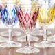 10 glasses with digestive Harlequin glassware of Reims multicolored