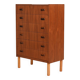 Commode haute en teck et chêne scandinave, années 1960