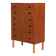 Commode haute en teck et chêne scandinave, années 1960