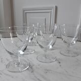 Lot of 6 engraved crystal glasses 30-40 years