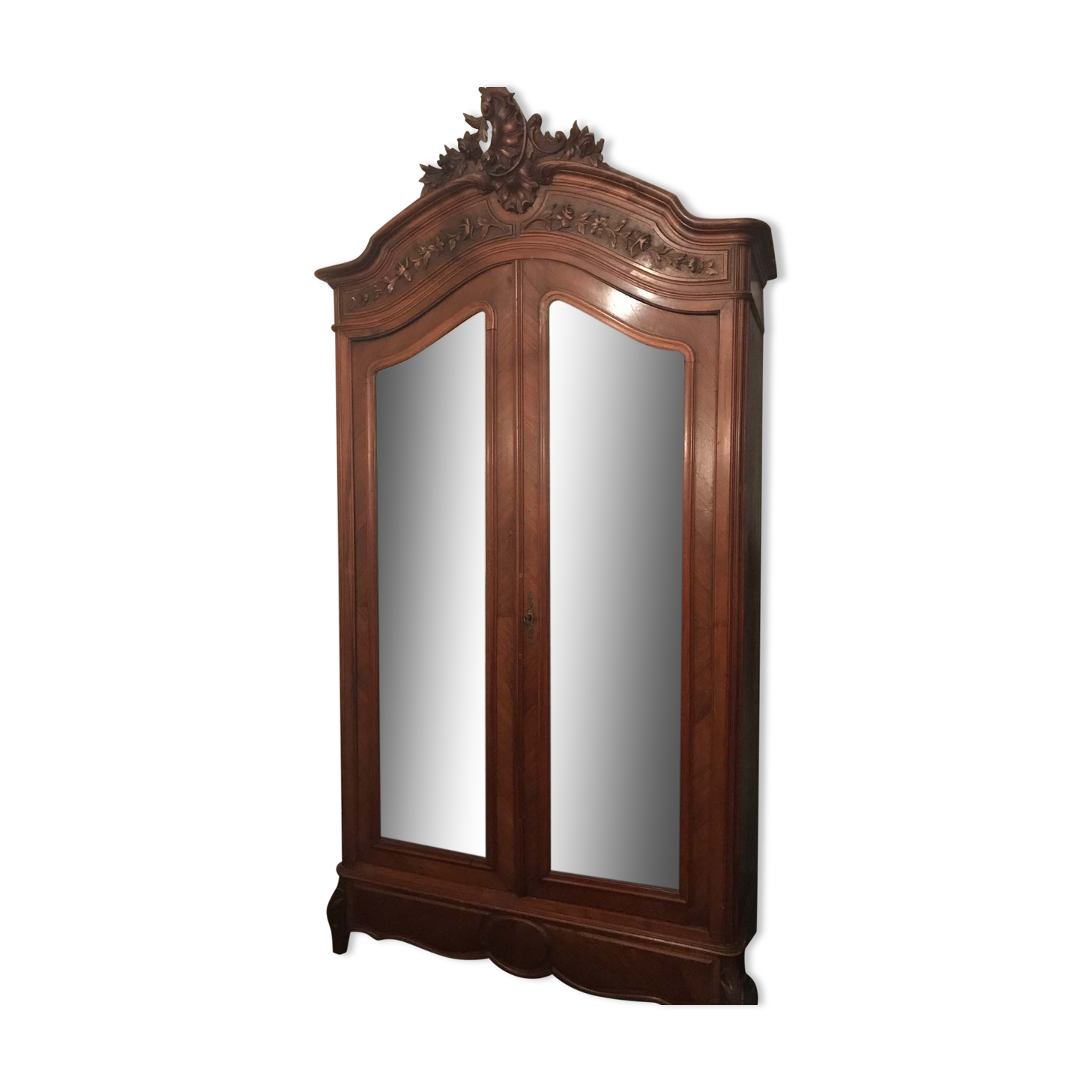 Wooden wardrobe - mirror - Louis XV style