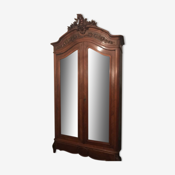 Armoire en bois - miroir - style Louis XV