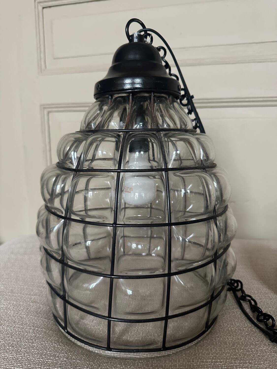 Glass and metal pendant light, Ulysses' garden