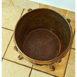 Pot de fleurs vintage en laiton faux bambou Maison Bagues