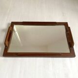 1930s wooden and mirror tray