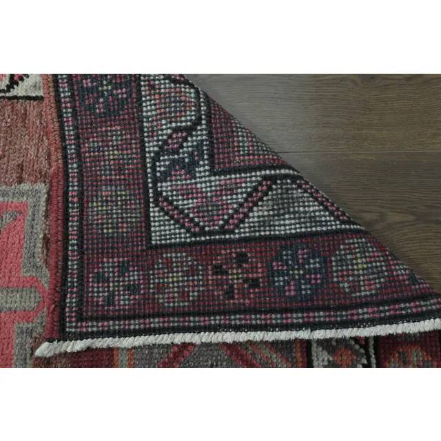 1970s Vintage Turkish Oushak Handmade Wool Cotton Pink Runner Rug 84x416