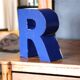 Lettre d'enseigne vintage bleue R