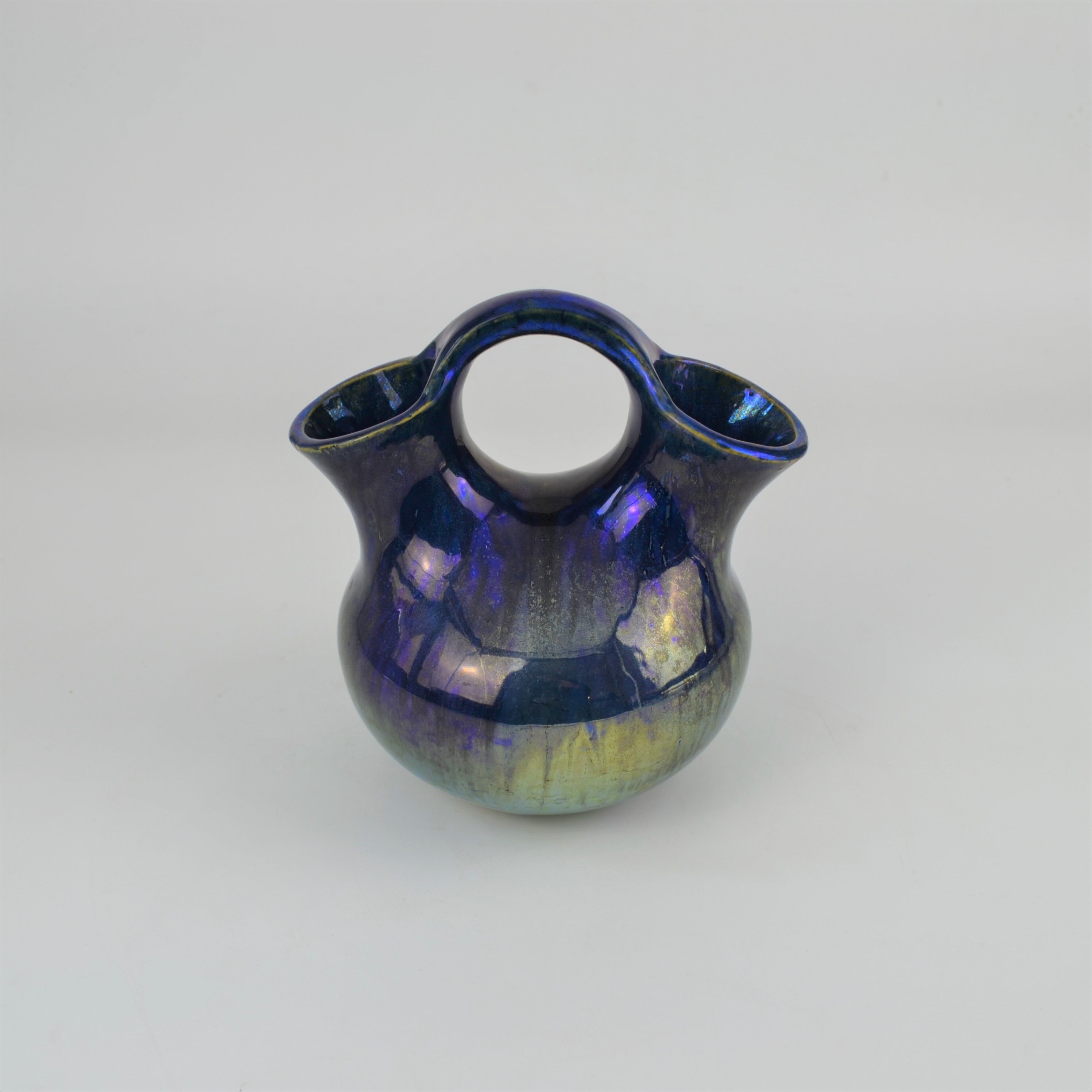 Vase en grès flammés à reflets métalliques de la S.A.P.C. de Rambervillers