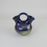 Rambervillers S.A.P.C. flamed sandstone vase with metallic reflections