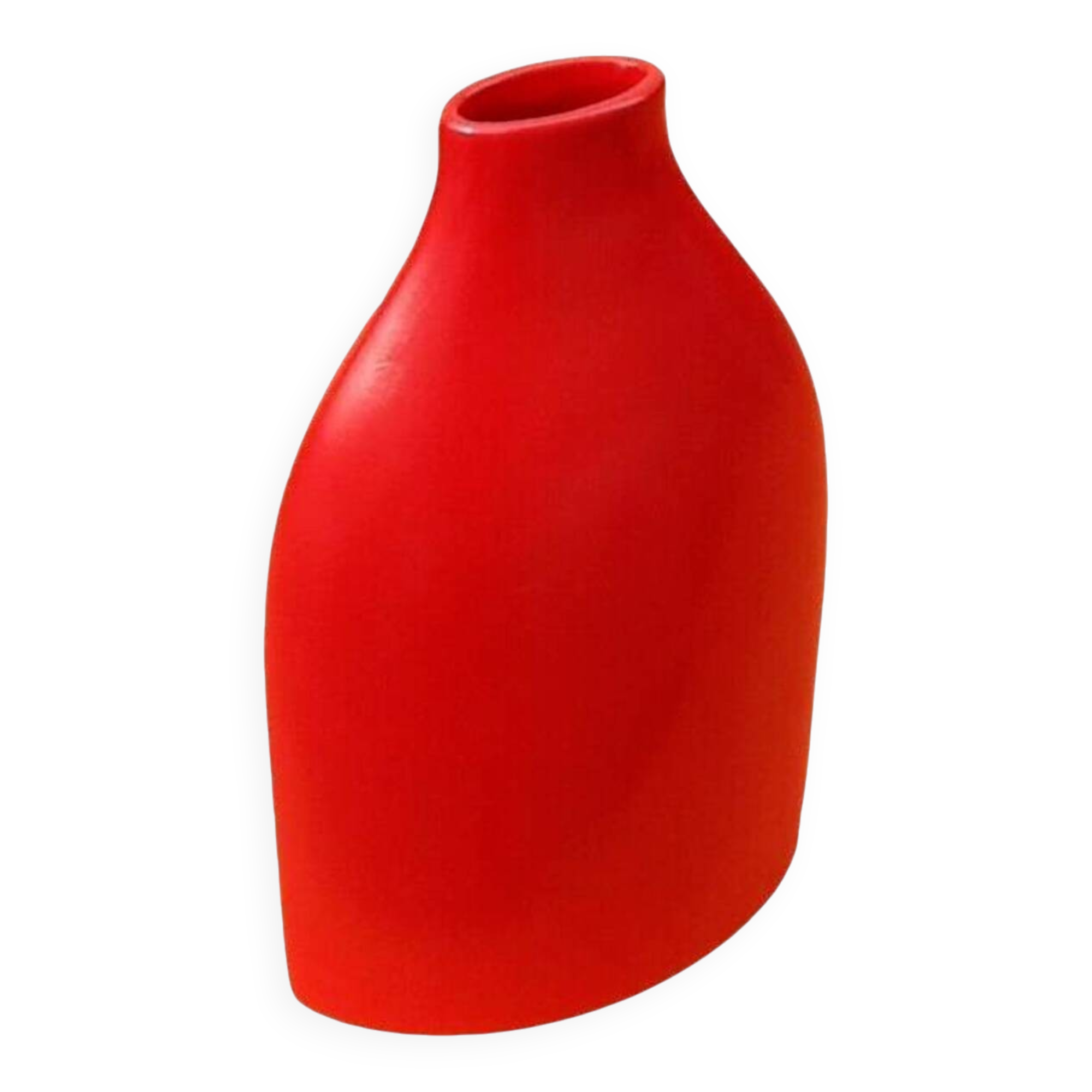 Large contemporary flat ceramic vase