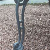 Garden bench with old cast-cast-or-cast-or-cast foot
