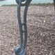 Garden bench with old cast-cast-or-cast-or-cast foot