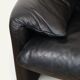 Maralunga 3-seater sofa in black leather by Vico Magistretti for Cassina