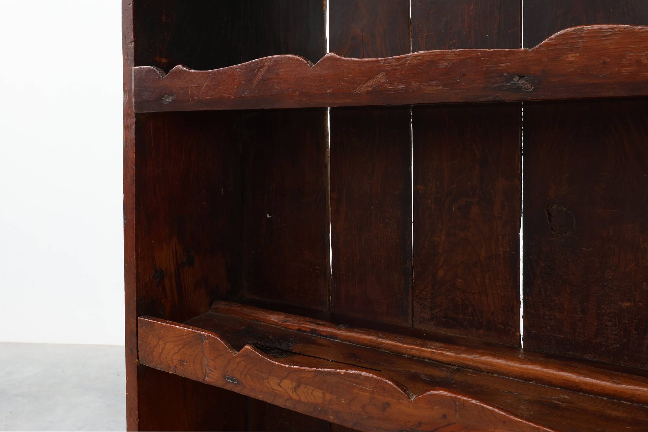 17th‑Century French Art Populaire Chestnut Cabinet with Gabled Top