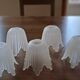 Old sandblasted glass tulips