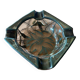 Glass and silver ashtray