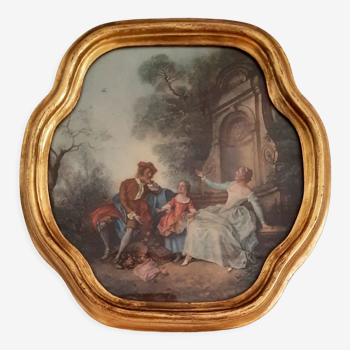Old painting gilded frame
