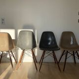 Lot of 6 Eames chairs from the 60s (4 colours) genuine fibreglass + new legs.