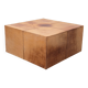 Table basse en cuir cognac à grands points des années 1970, France