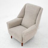 Beige Bouclé Armchair, Danish Design, 1960s