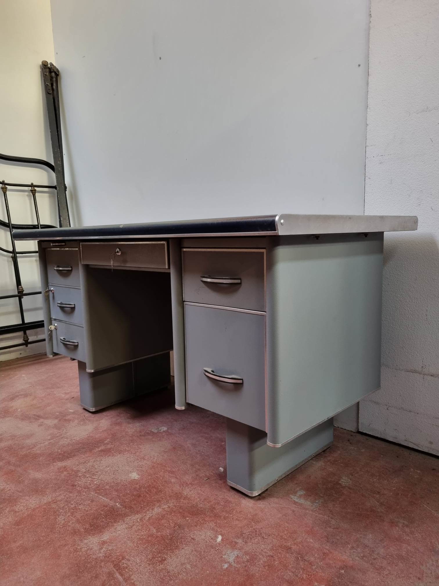 Metal industrial desk