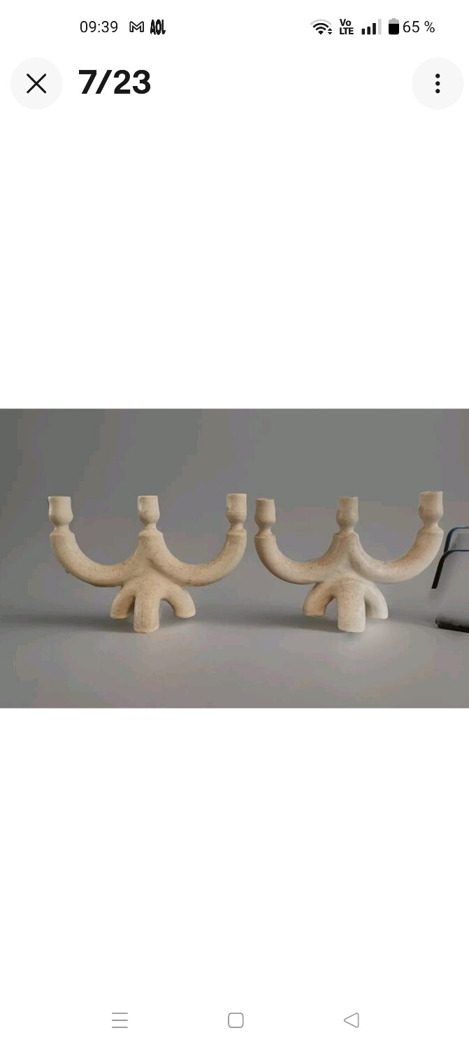 Suzanne ramié atelier madoura 1950 pair of candlesticks