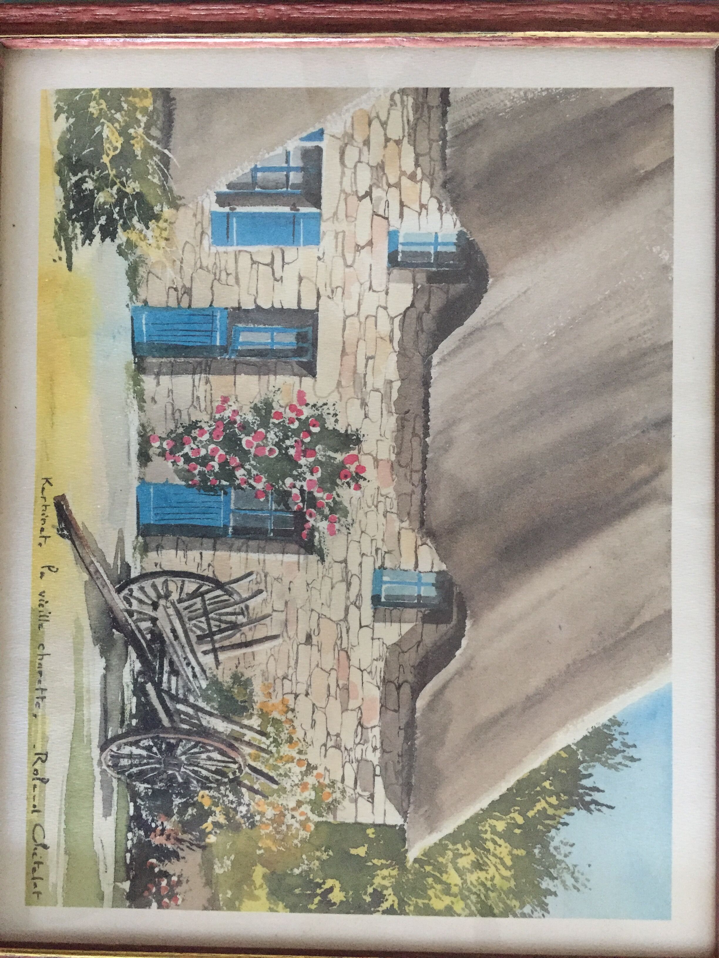 Framed watercolor by Roland Chetelat