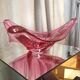 Triangular cut in val st lambert crystal of pink purple color