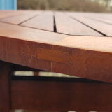 Stretchable garden dining table in solid teak