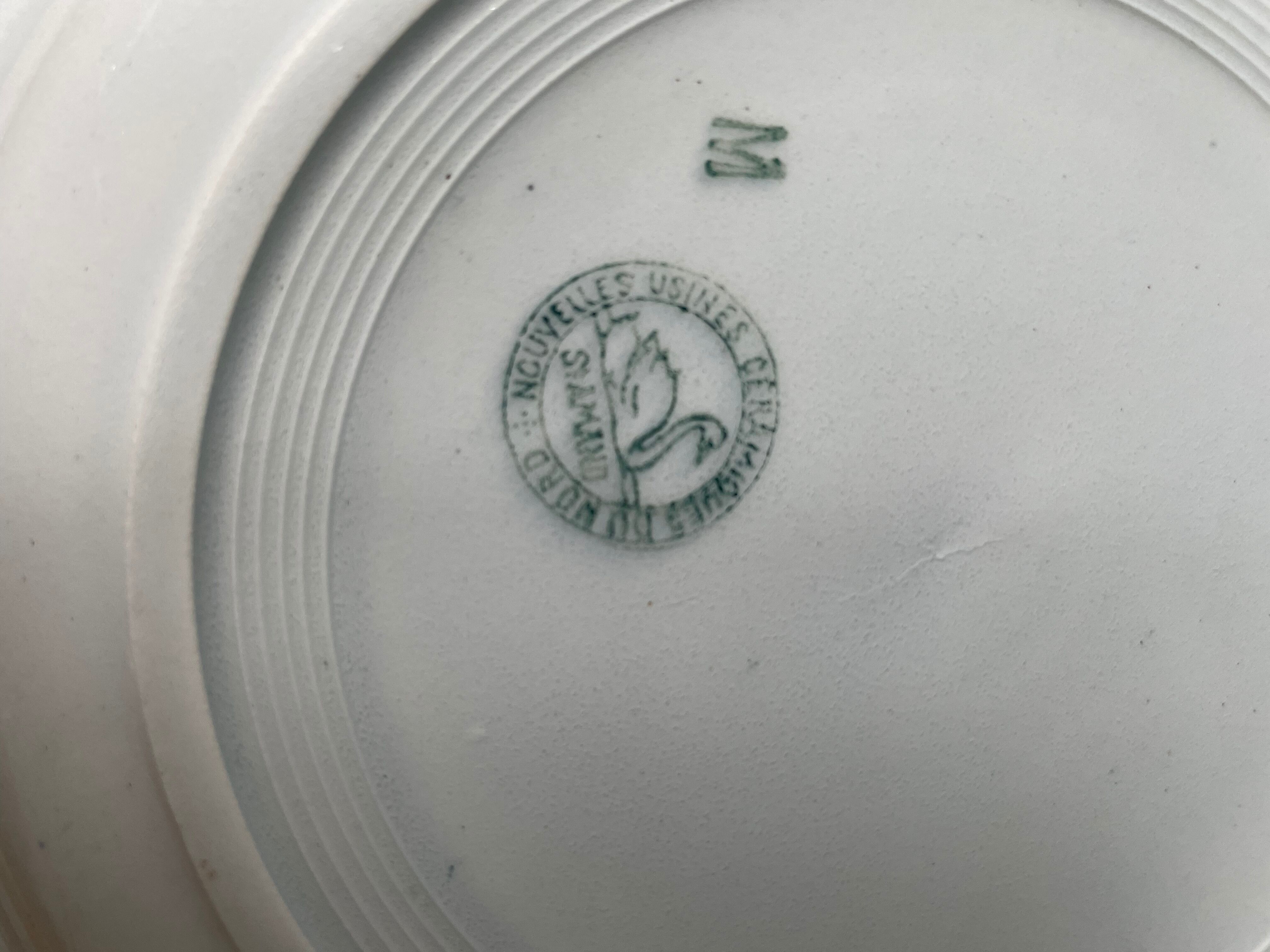 Set of 4 old hollow plates St Amand Terre de Fer