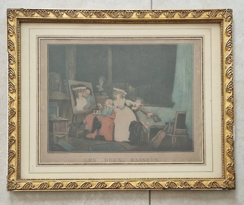 Philibert Louis Debucourt (1755-1832) - 19th Century Engraving - The Two Kisses