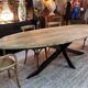 Industrial oval table