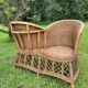 Vintage rattan confidant sofa
