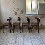 Set of 4 wooden bistro chairs