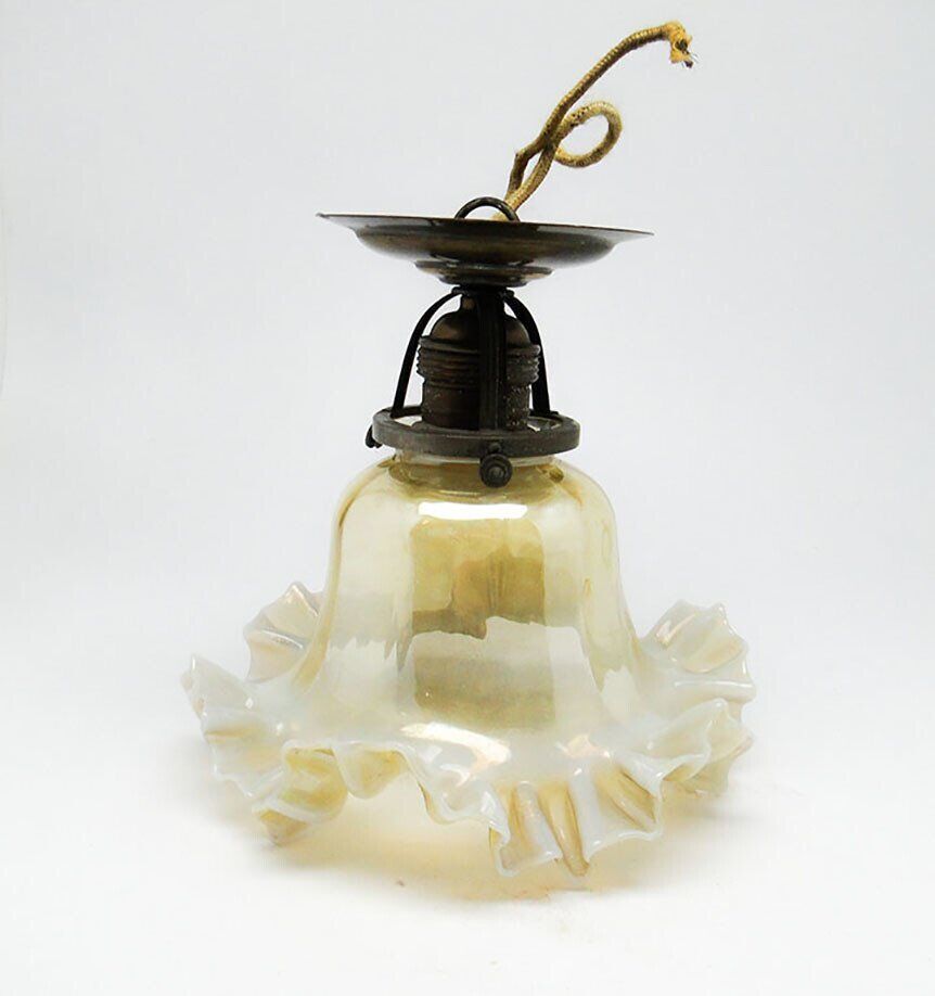 Early 20th century glass pendant lamp