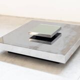 Stainless steel and glass coffee table by Ausenda, 1970Style