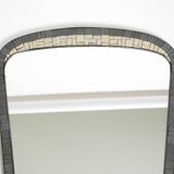 Mid Century mosaic wall mirror with brass frame by Münchner Zierspiegel