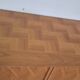 Enfilade 4 portes 1950-1960 pieds compas merisier