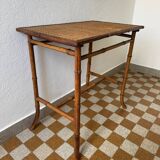 Desserte bambou osier ancienne
