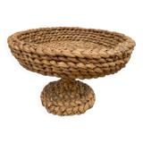 Fruit bowl on stand in woven rattan
