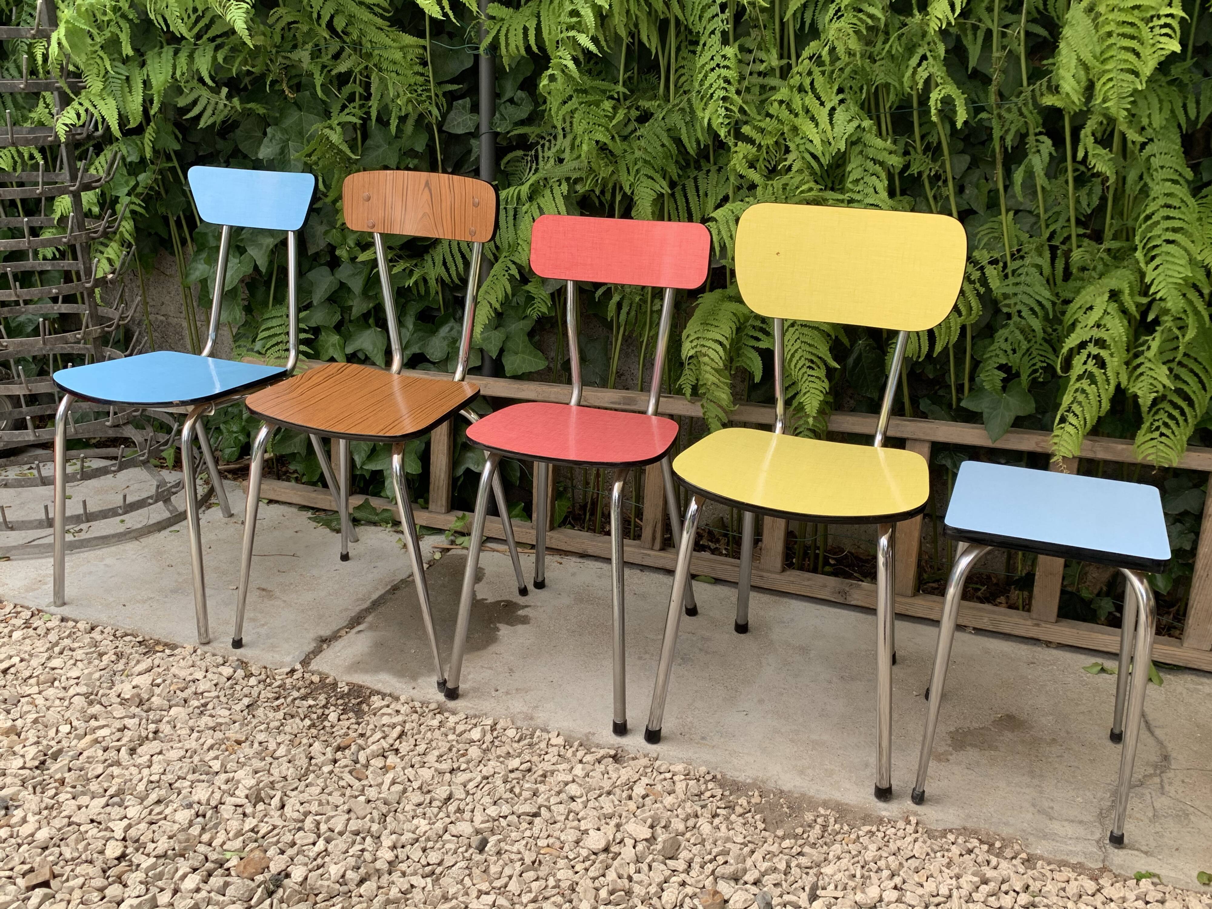 Mismatched formica chairs
