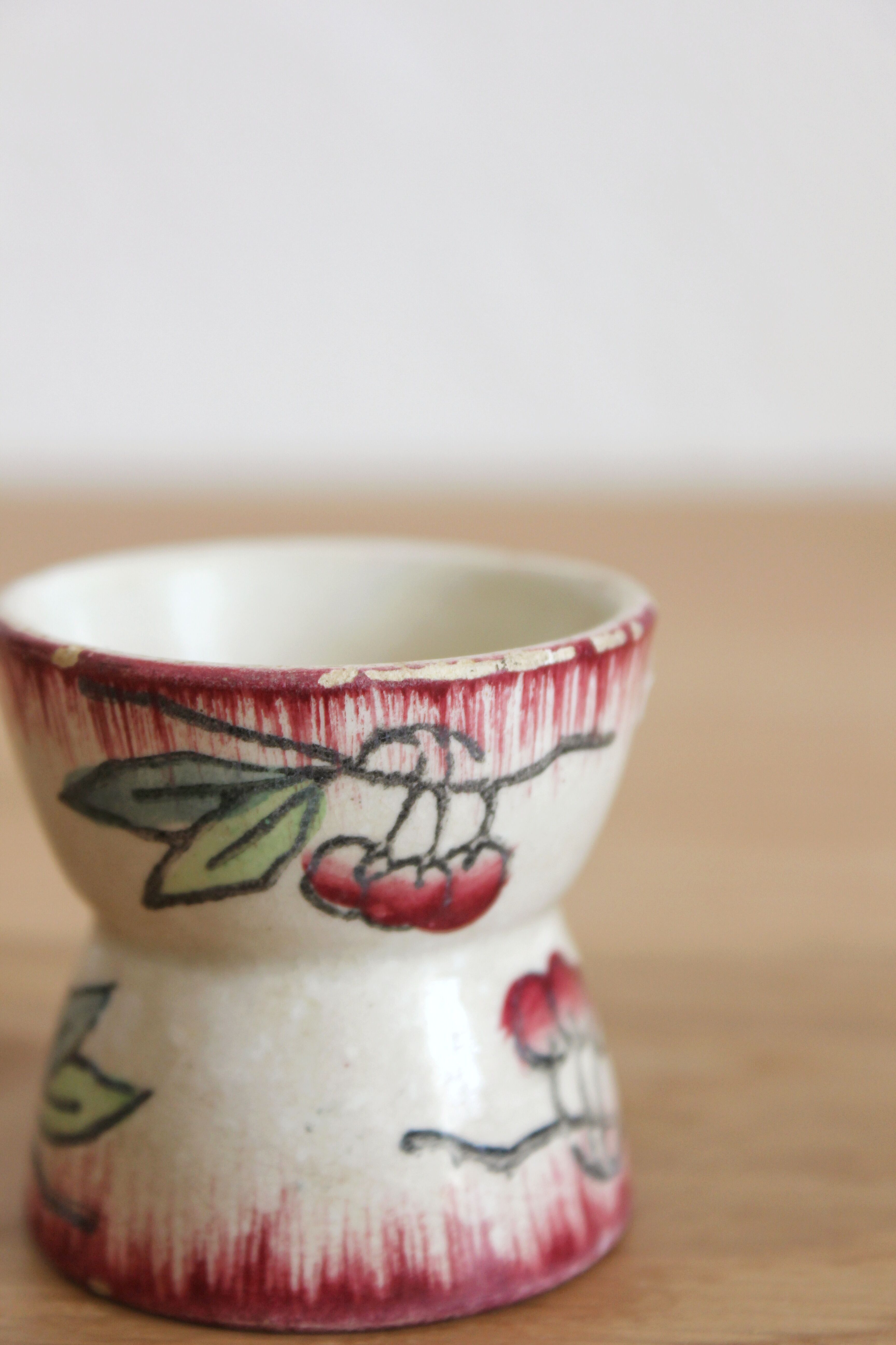 Old diabolo egg cup in Longwy iron clay