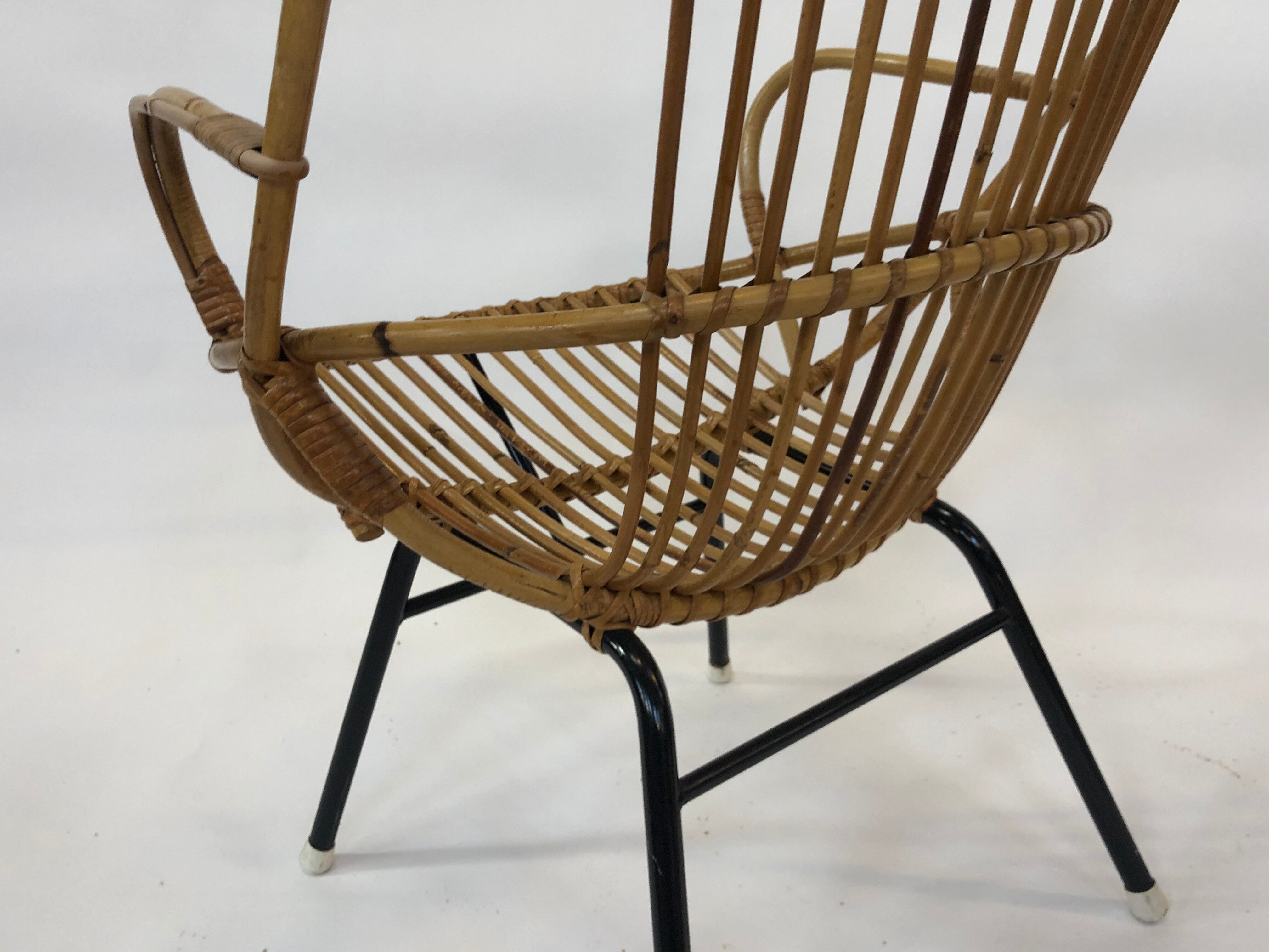 Rohe Noordwolde rattan chair, 1960, Netherlands XL siz