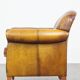 Cowhide Leather Armchair with Deep Warm Colors