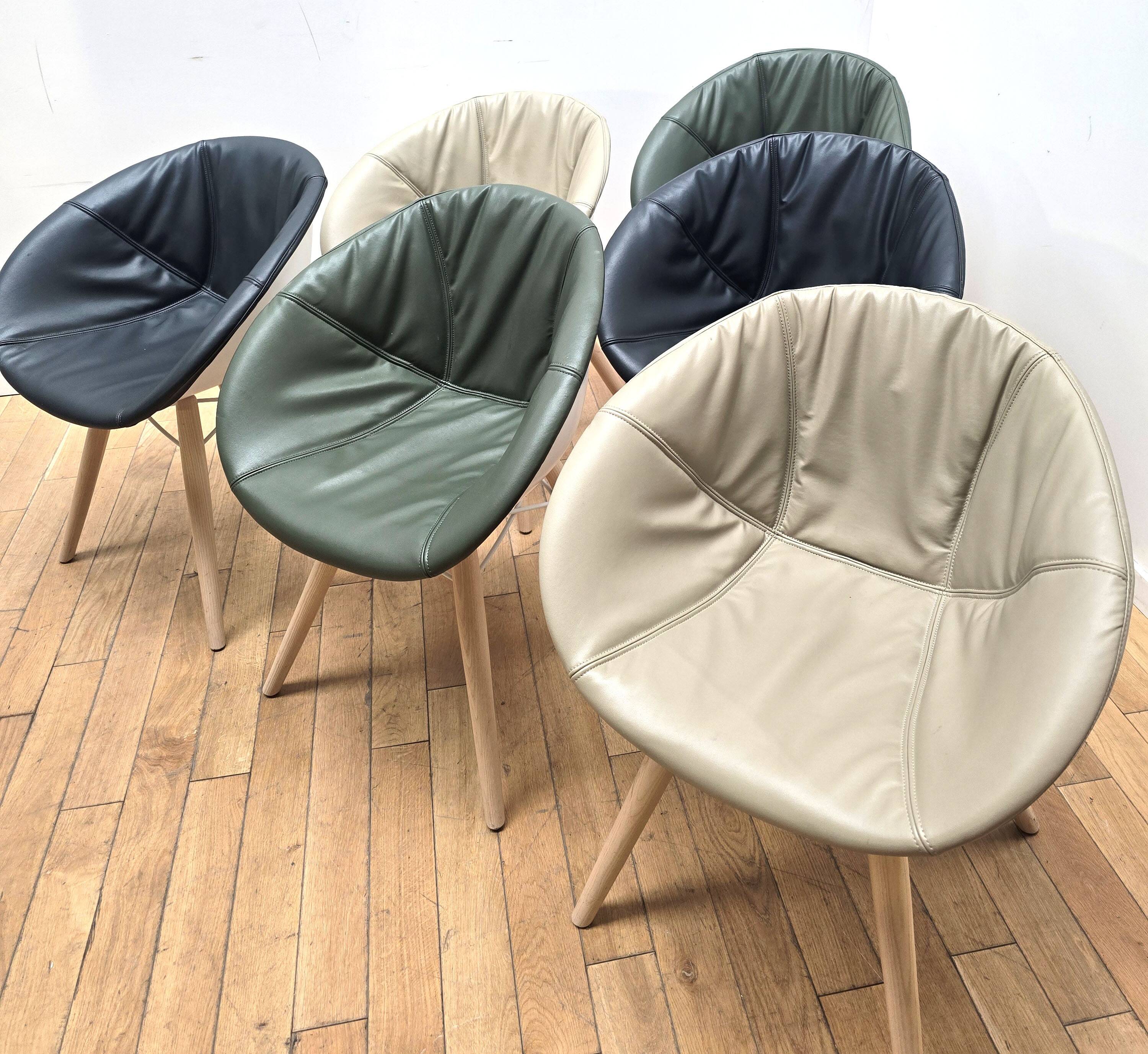 Suite de 6 fauteuils Gliss Wood 904, Pedrali