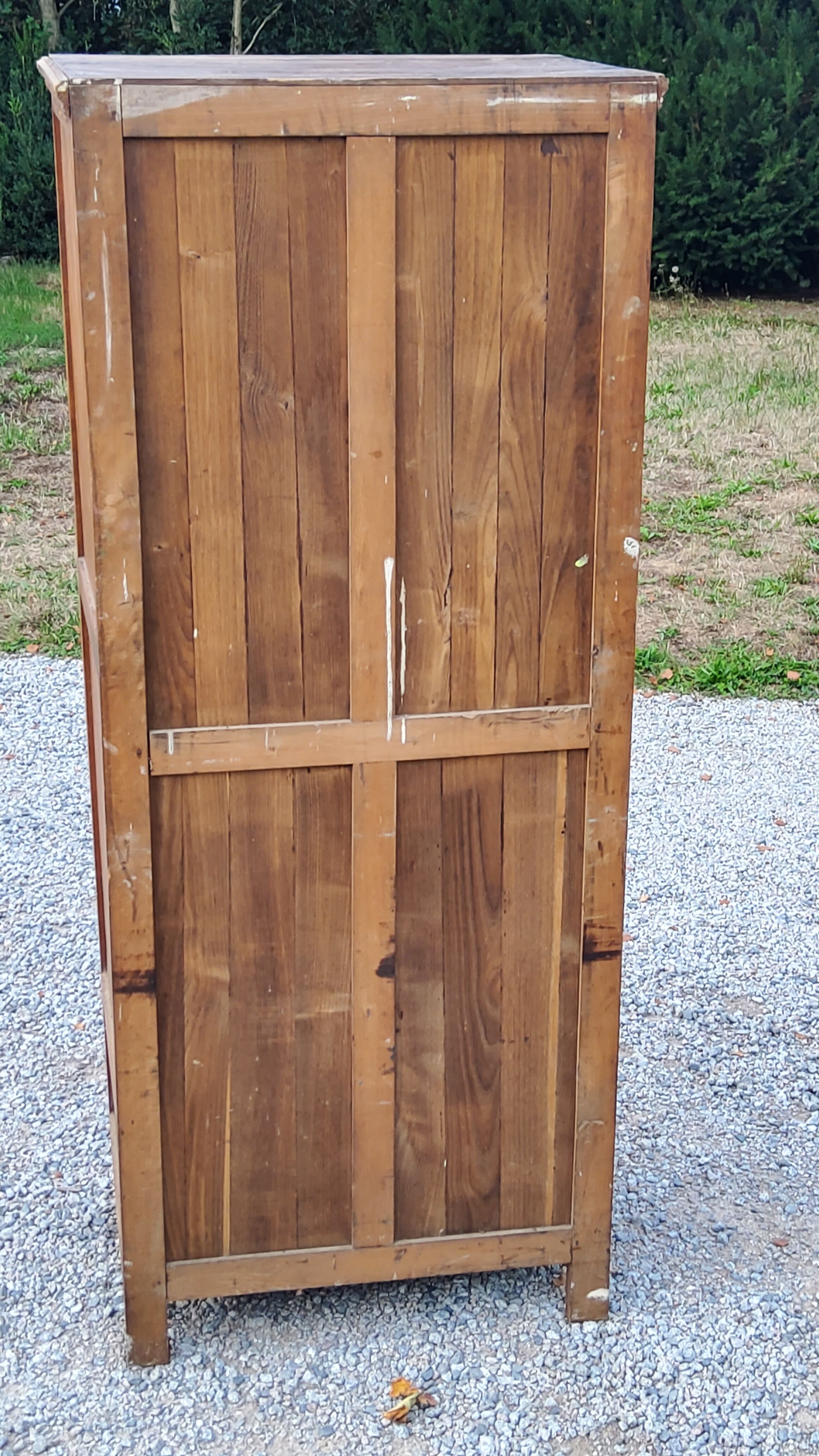 Armoire parisienne ancienne 1 porte 1tiroir en hêtre et frêne