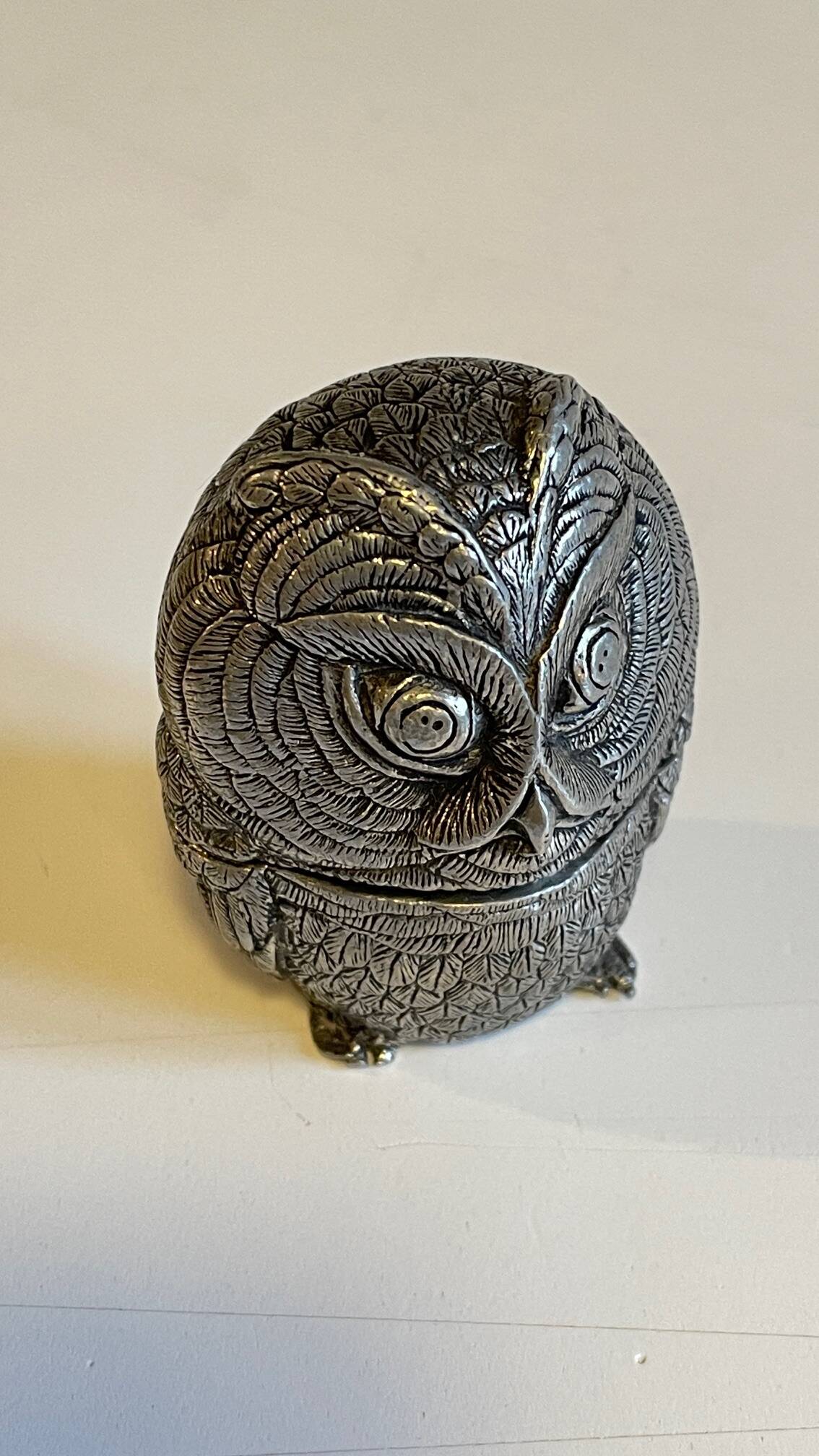 Pewter Owl Box by Etienne Sergent FRANCE