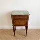 Napoleon III style bedside table in walnut burl and marble