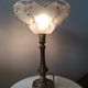 Bronze foot and glass vasque lamp Ezan France