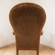 Classic Voltaire Armchair in Wood and Brown Fabric